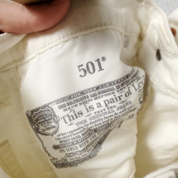 NWT LEVI'S White Distressed Shorties Jean Shorts - Picture 8 of 9